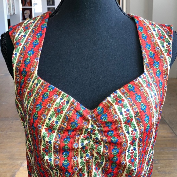 70s handcrafted polyester maxi dress - Picture 7 of 14